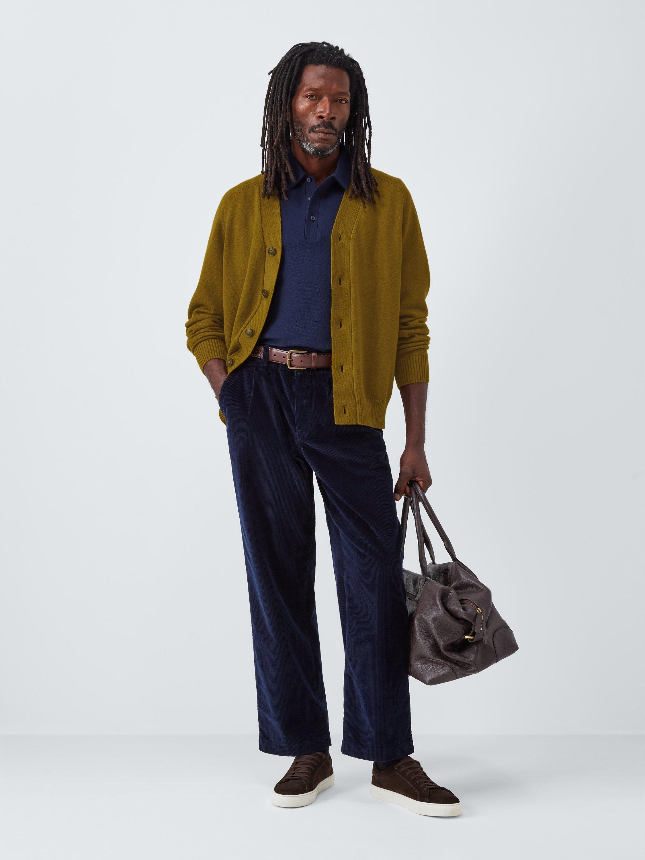 Product image 3 of 6, which shows John Lewis Cotton & Cashmere Blend V-Neck Cardigan, Musk, S
