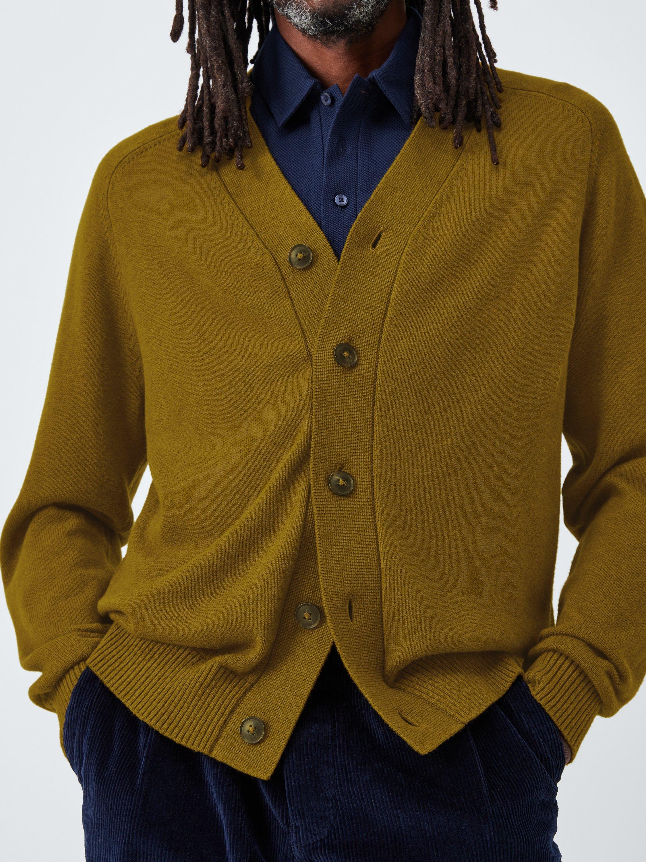 Product image 6 of 6, which shows John Lewis Cotton & Cashmere Blend V-Neck Cardigan, Musk, S