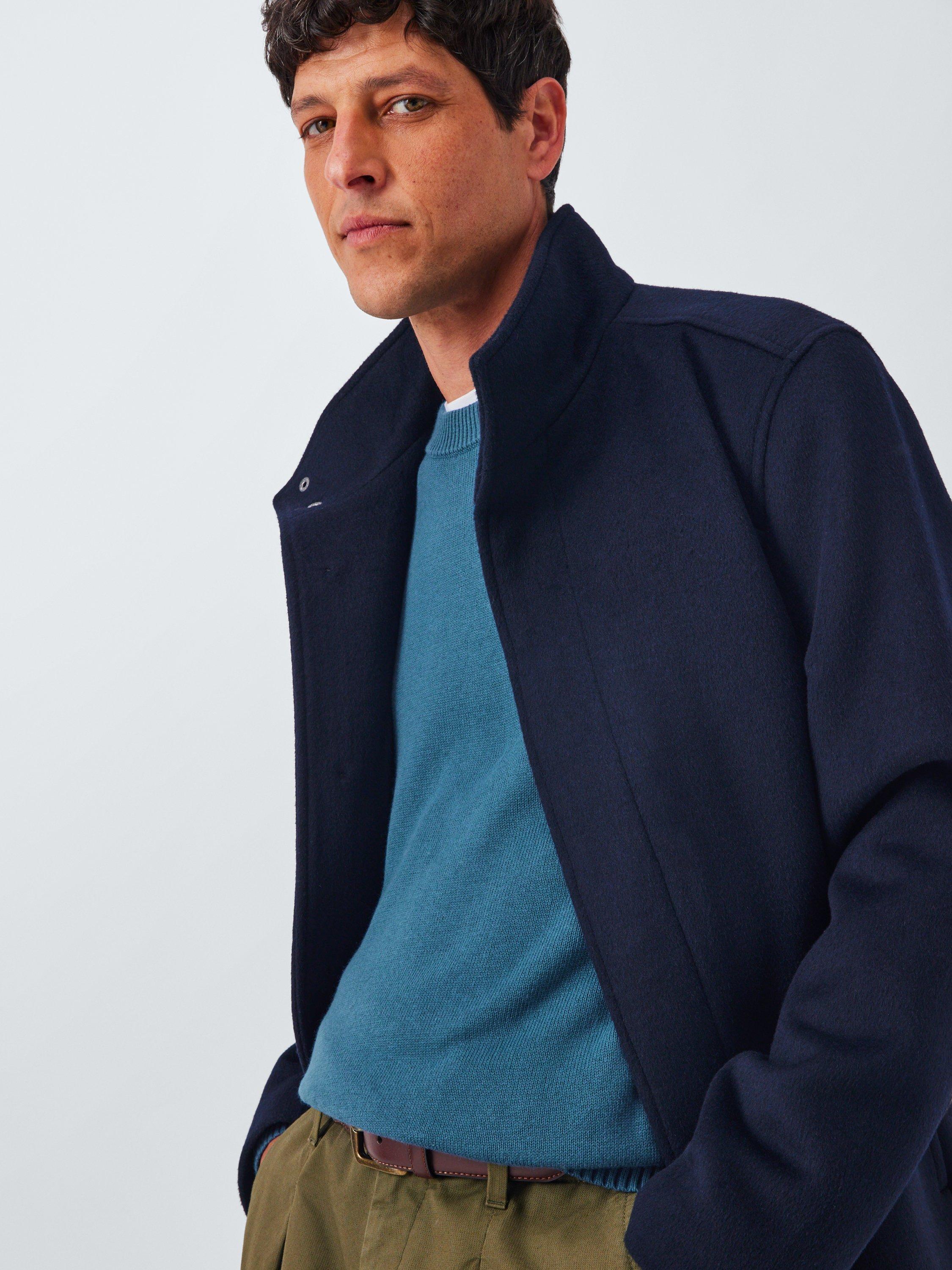 Product image 6 of 6, which shows John Lewis Cotton with Cashmere Crew Neck Jumper, Blue Wing Teal, L