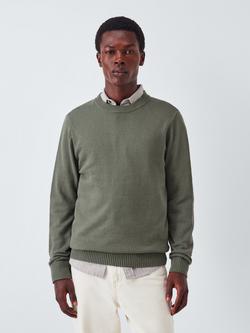John Lewis Cotton Blend Crew Neck Jumper, Seal Grey