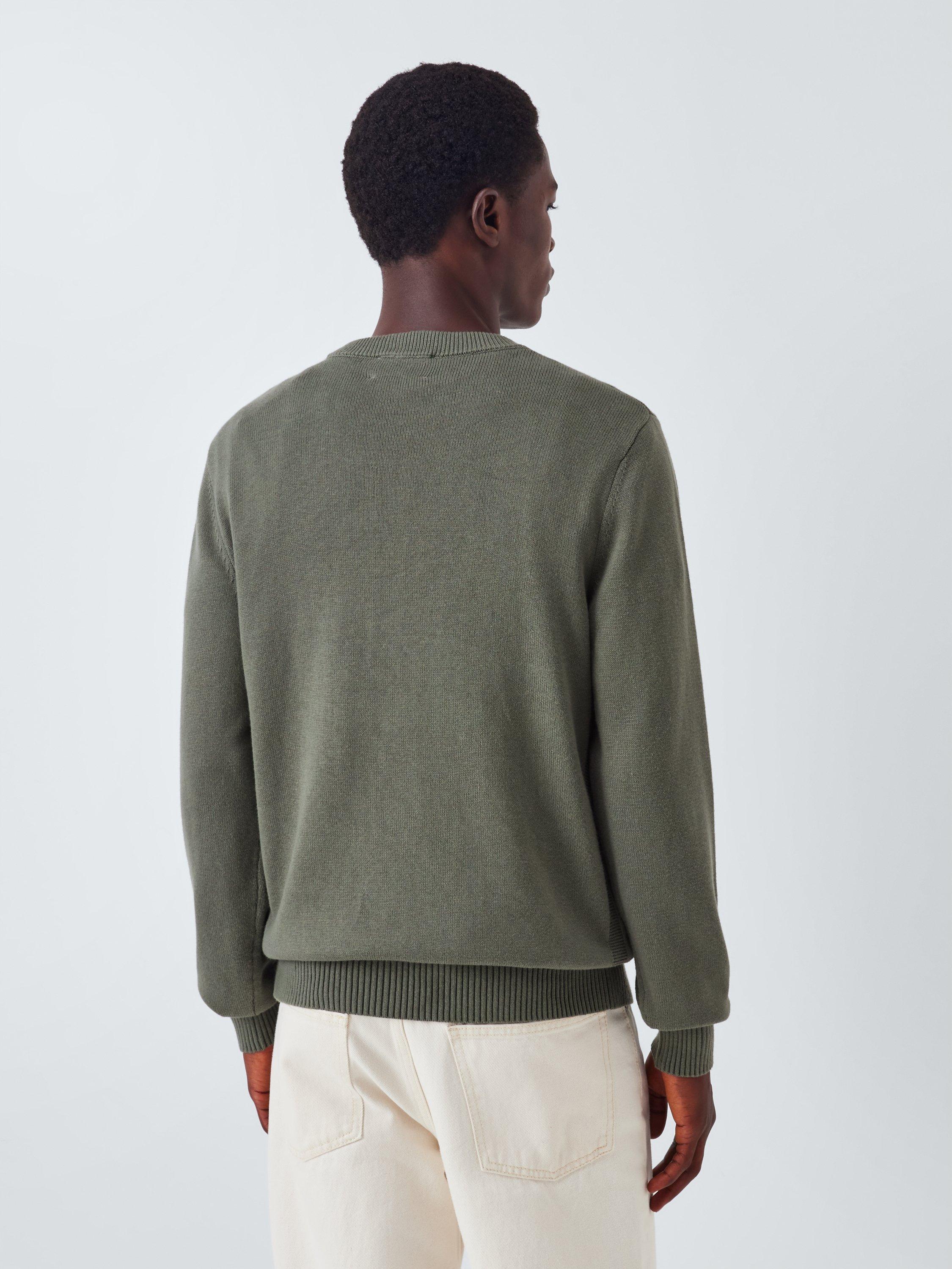 Product image 2 of 6, which shows John Lewis Cotton with Cashmere Crew Neck Jumper, Seal Grey, S
