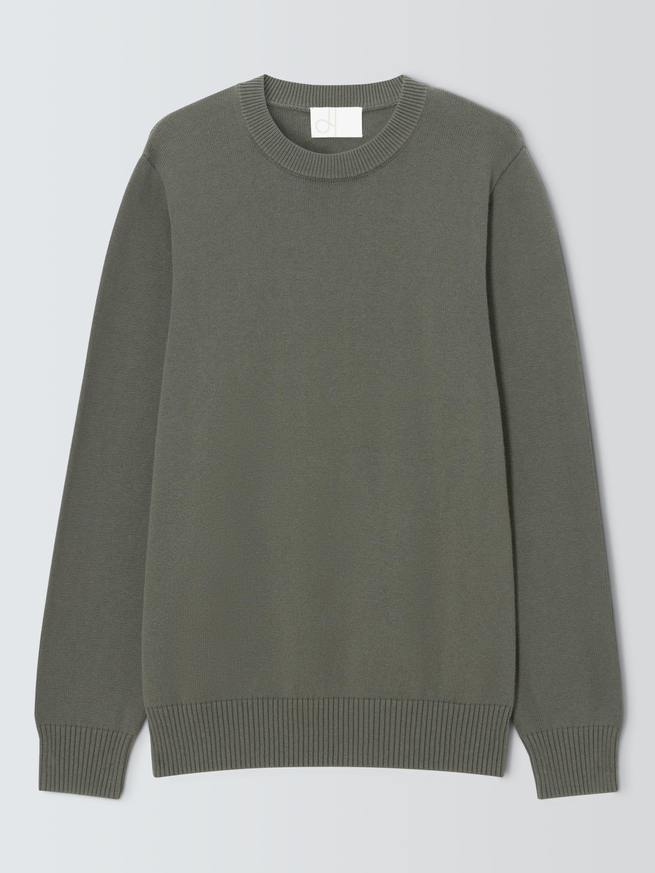 Product image 4 of 6, which shows John Lewis Cotton with Cashmere Crew Neck Jumper, Seal Grey, S