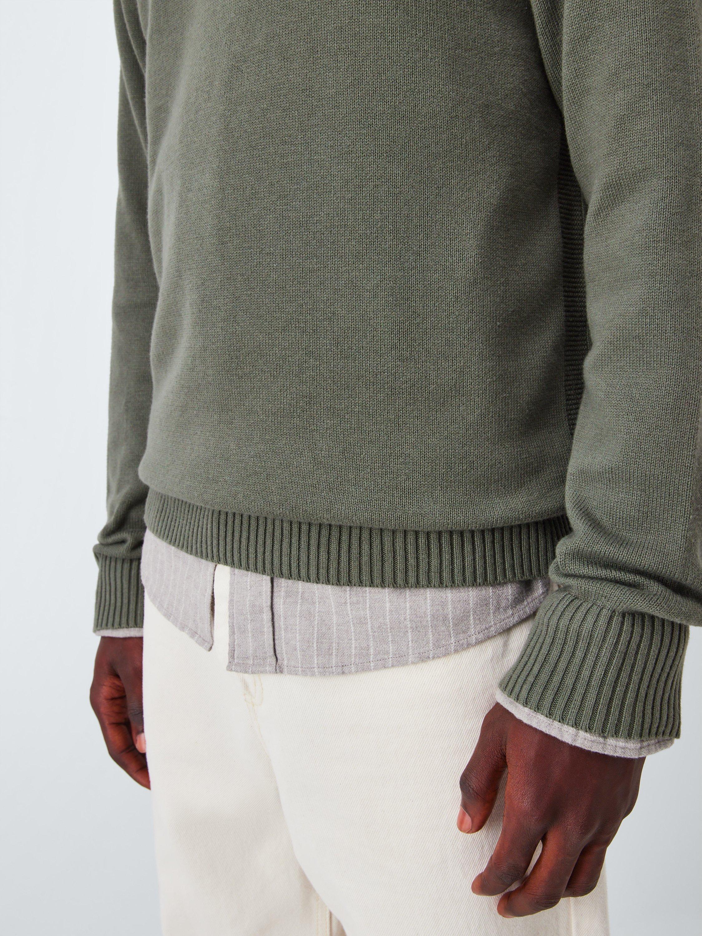 Product image 6 of 6, which shows John Lewis Cotton with Cashmere Crew Neck Jumper, Seal Grey, S