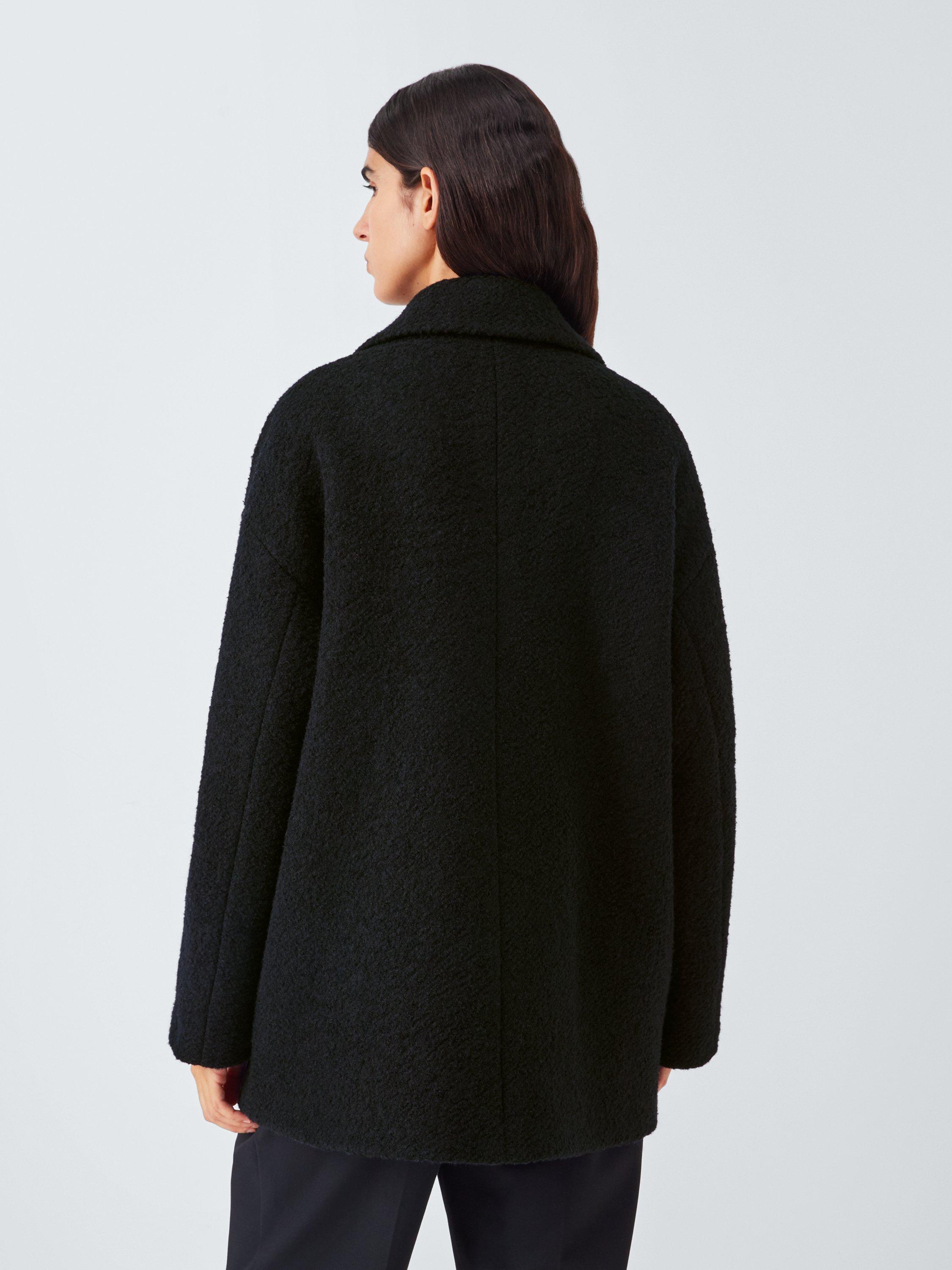 Product image 4 of 6, which shows John Lewis Double Breasted Boucle Wool Coat, Black, 18