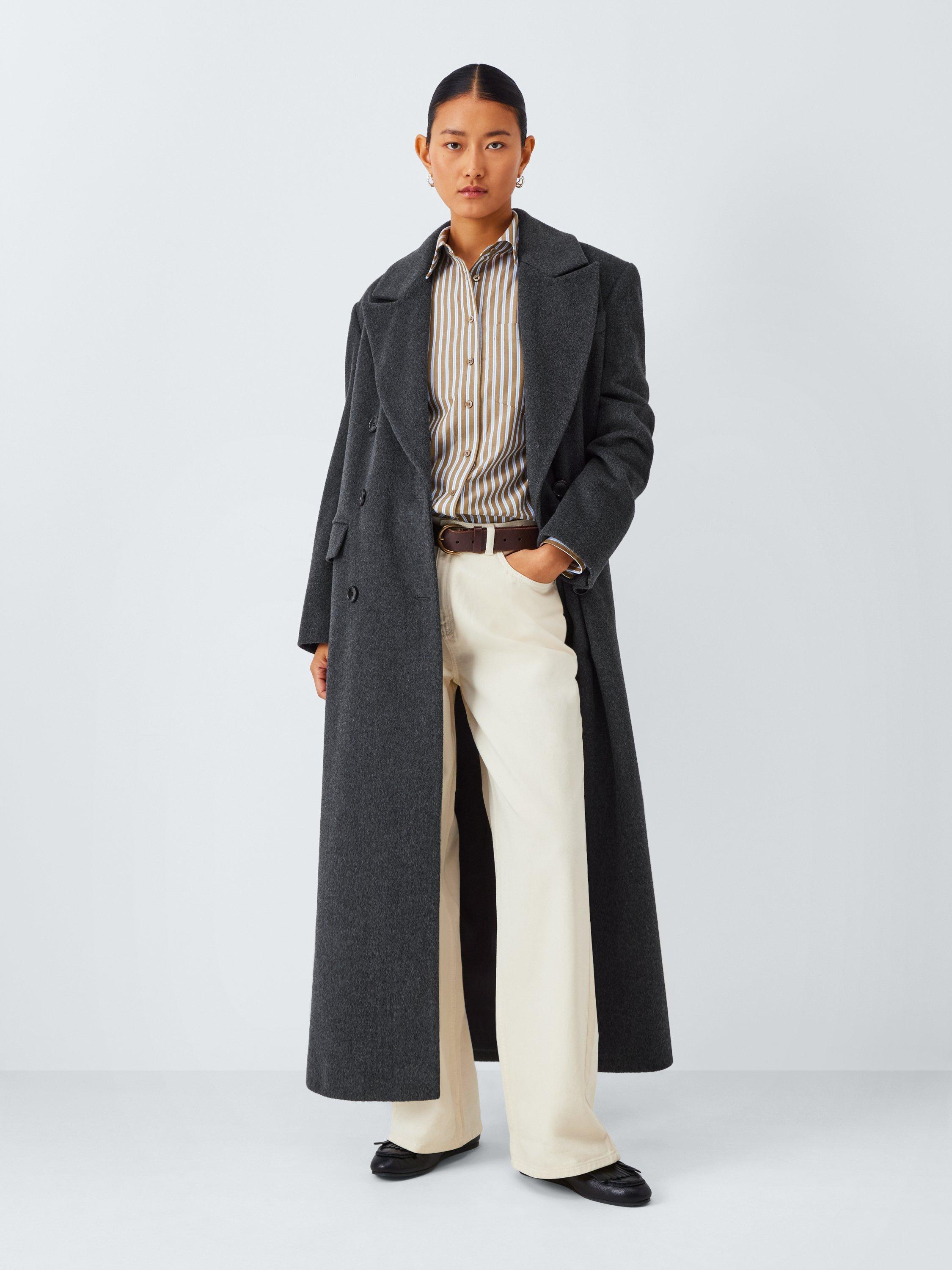 John Lewis Maxi Wool Blend Coat, Charcoal