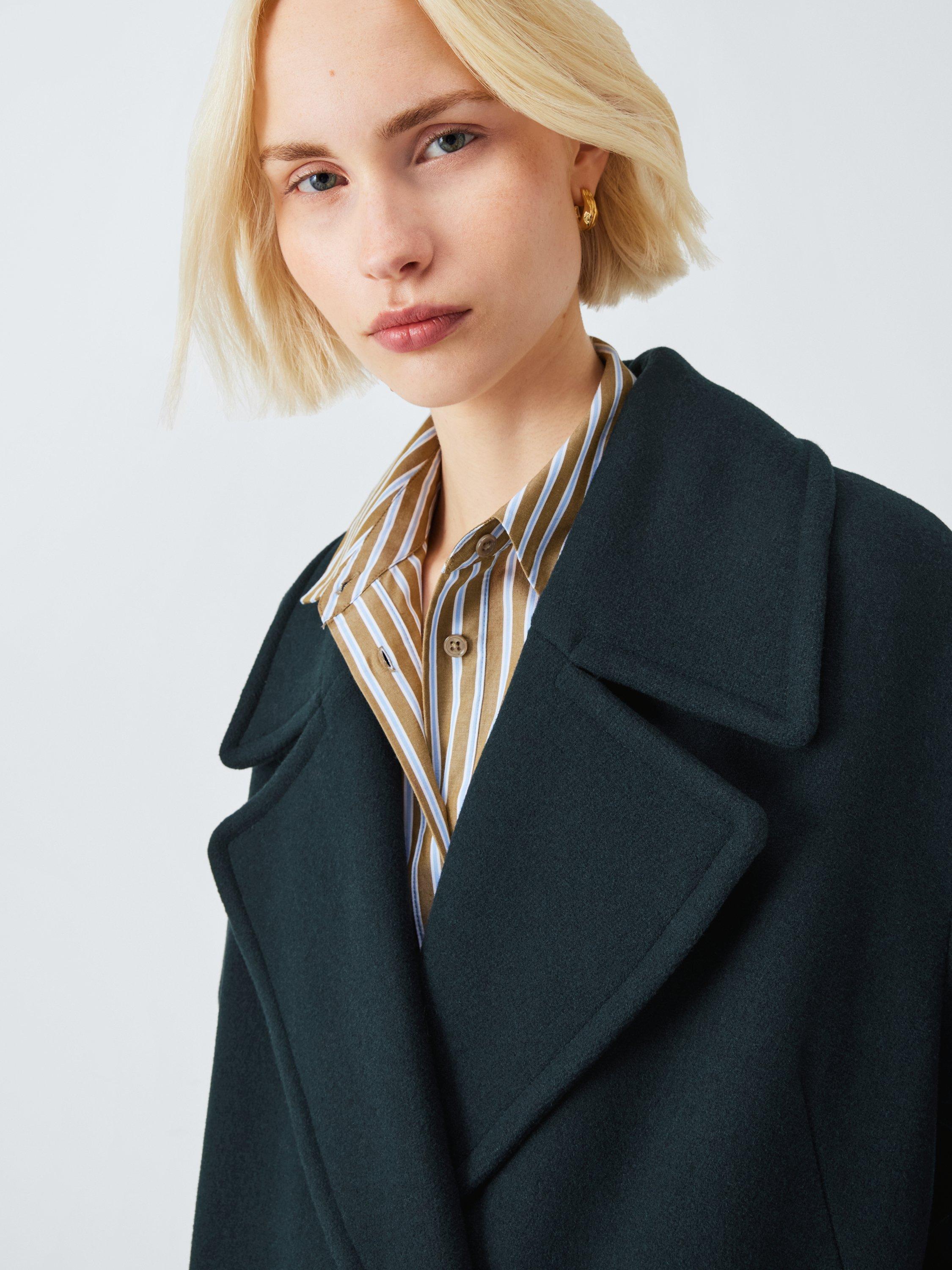 Product image 5 of 6, which shows John Lewis Double Breasted Wool Blend Peacoat, Navy, 12