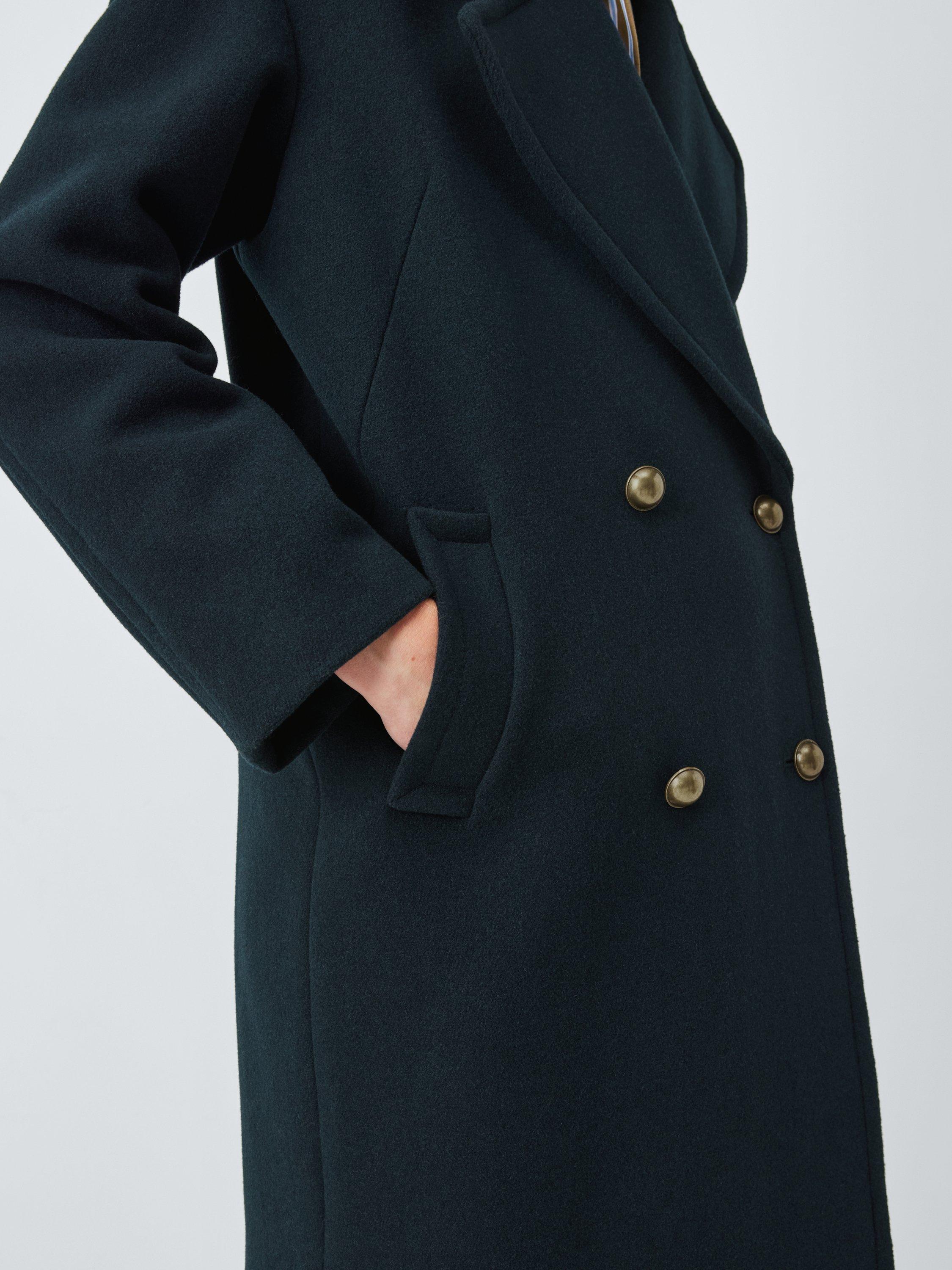 Product image 6 of 6, which shows John Lewis Double Breasted Wool Blend Peacoat, Navy, 12
