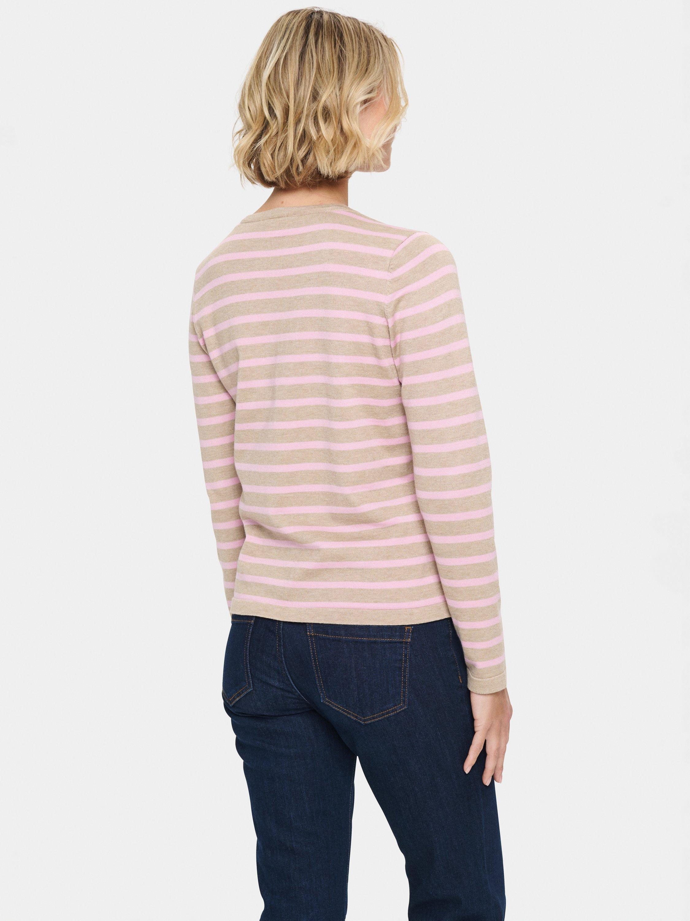 Product image 2 of 6, which shows Saint Tropez Mila Stripe Cardigan, Pink/Multi, XS