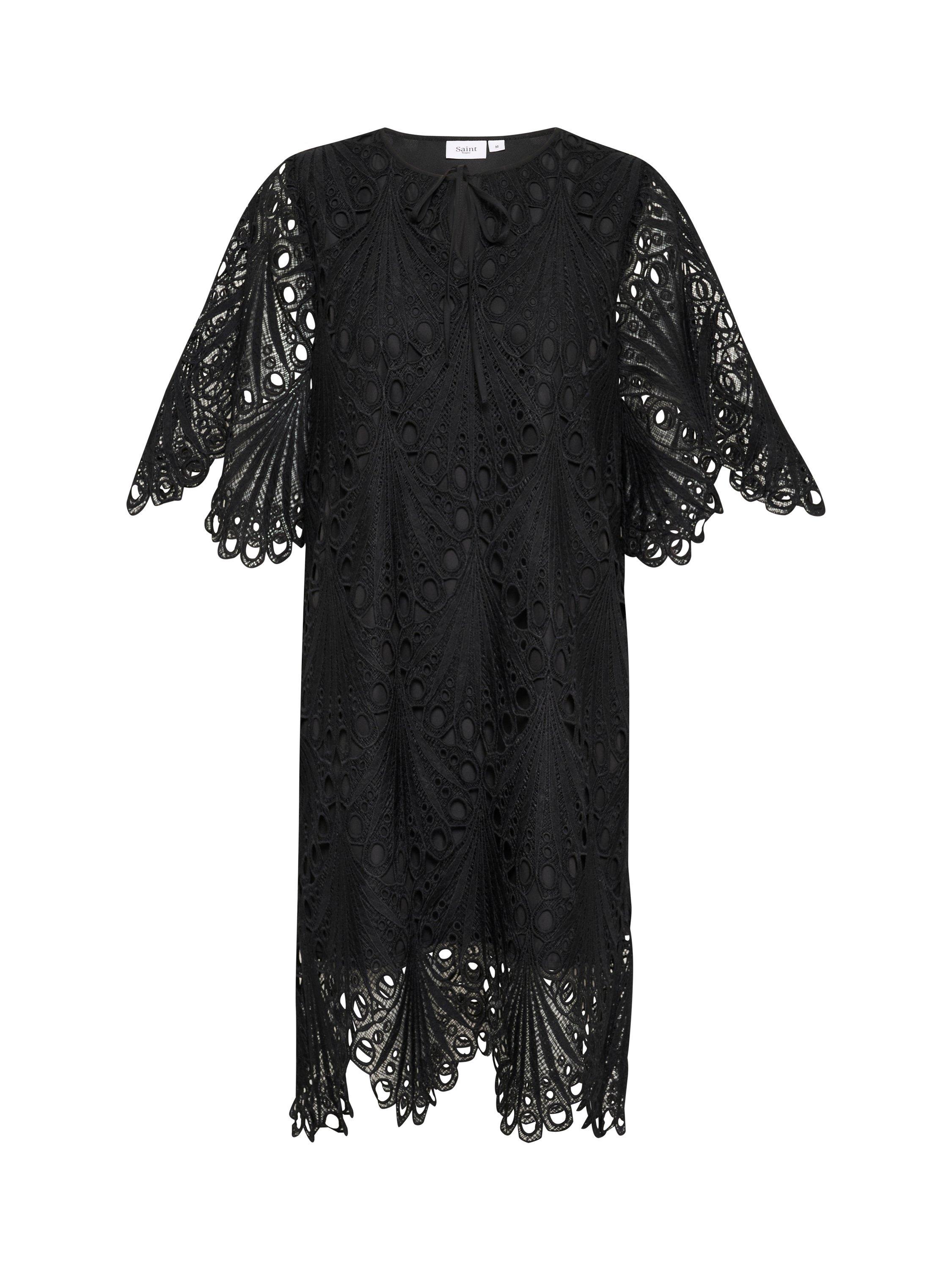 Product image 5 of 6, which shows Saint Tropez Jilianna Scalloped Lace Dress, Black, XS