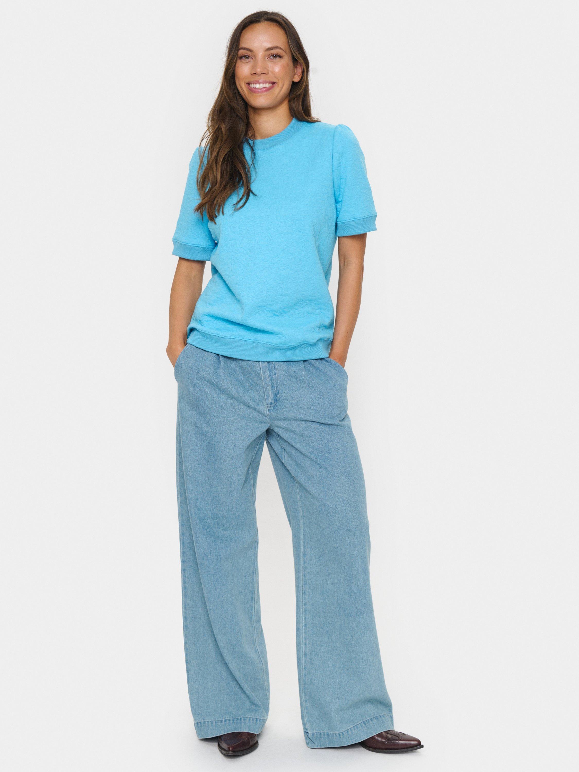 Product image 3 of 6, which shows Saint Tropez Jools Short Sleeve Sweatshirt, Blue, XS