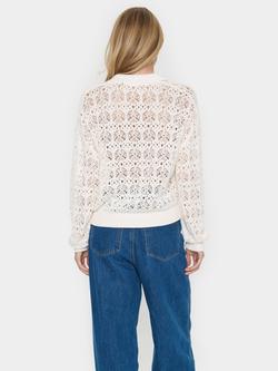 Saint Tropez Juna Lace Polo Jumper, Cream - view 2, Cream