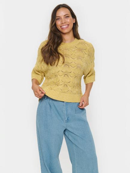 Saint Tropez Justine Pattern Knit Jumper, Pampas, Pampas