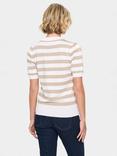 Saint Tropez Mila Stripe Short Sleeve Jumper, Taupe