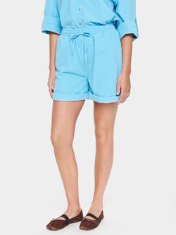 Saint Tropez Zalinda High Waist Shorts, Ethereal Blue