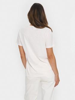 Saint Tropez Jadeen Embroidered Bow T-Shirt, White - view 2, White