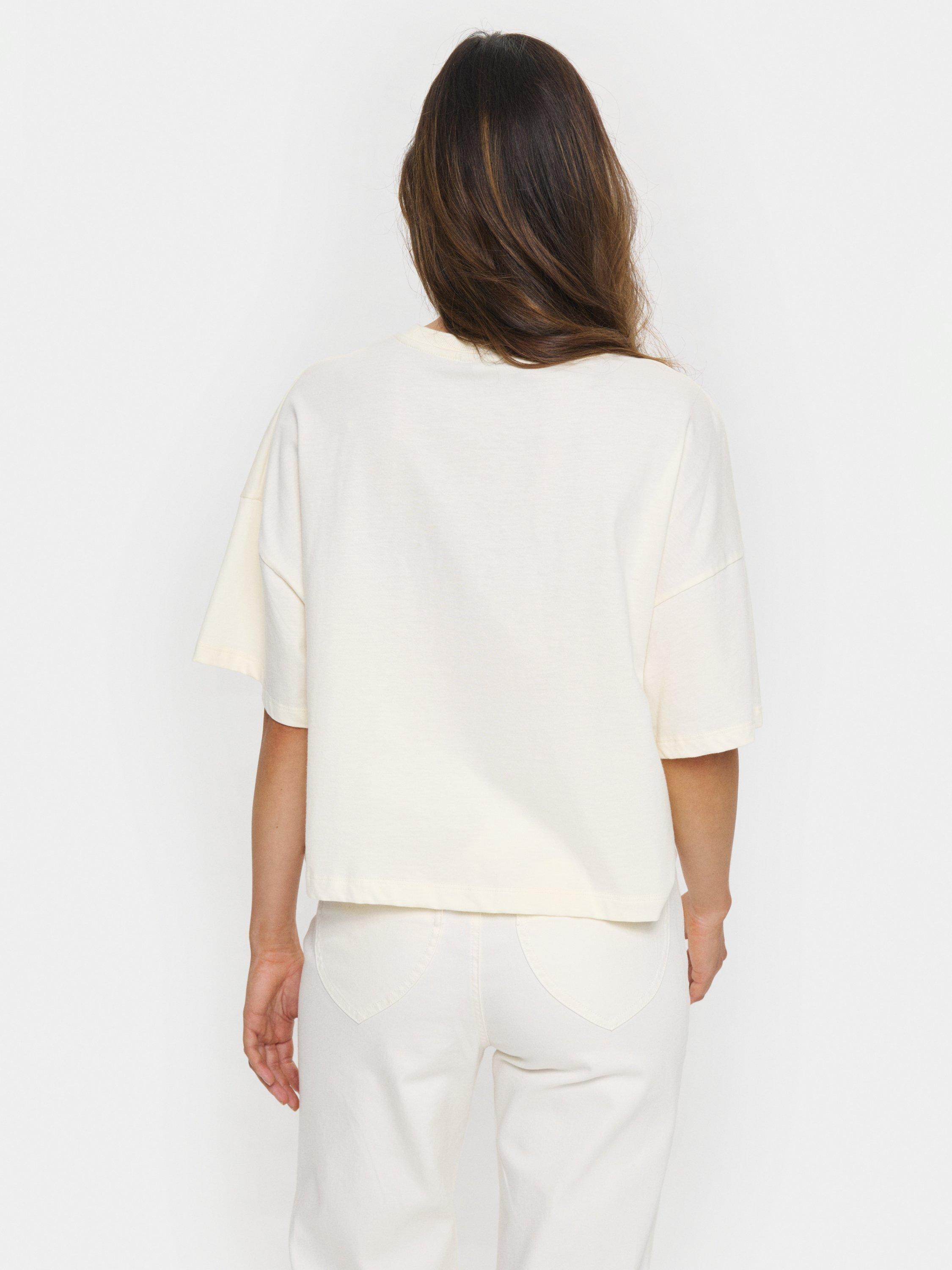 Product image 2 of 6, which shows Saint Tropez Jalinu Boxy Fit T-Shirt, White, XS