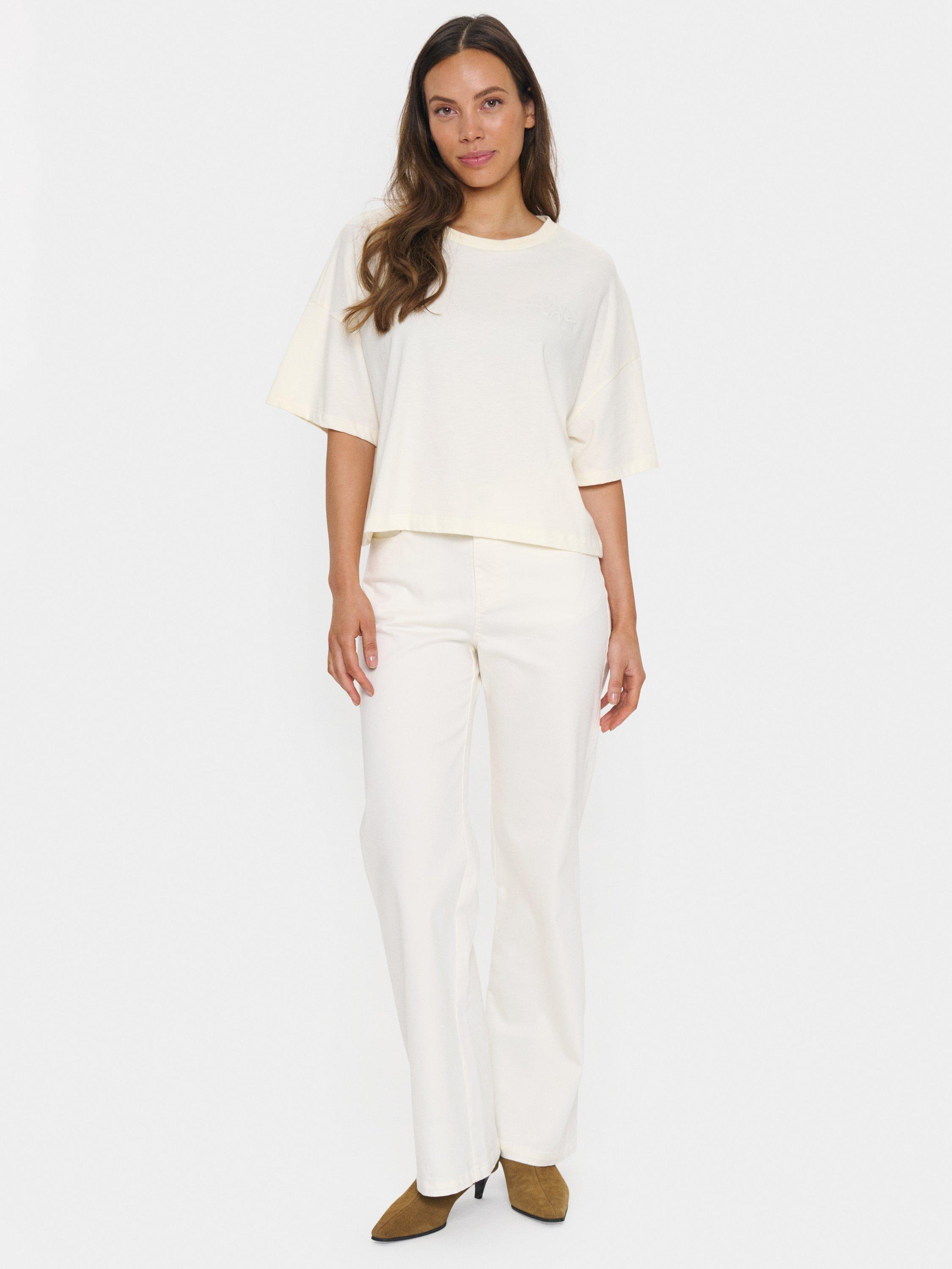Product image 3 of 6, which shows Saint Tropez Jalinu Boxy Fit T-Shirt, White, XS