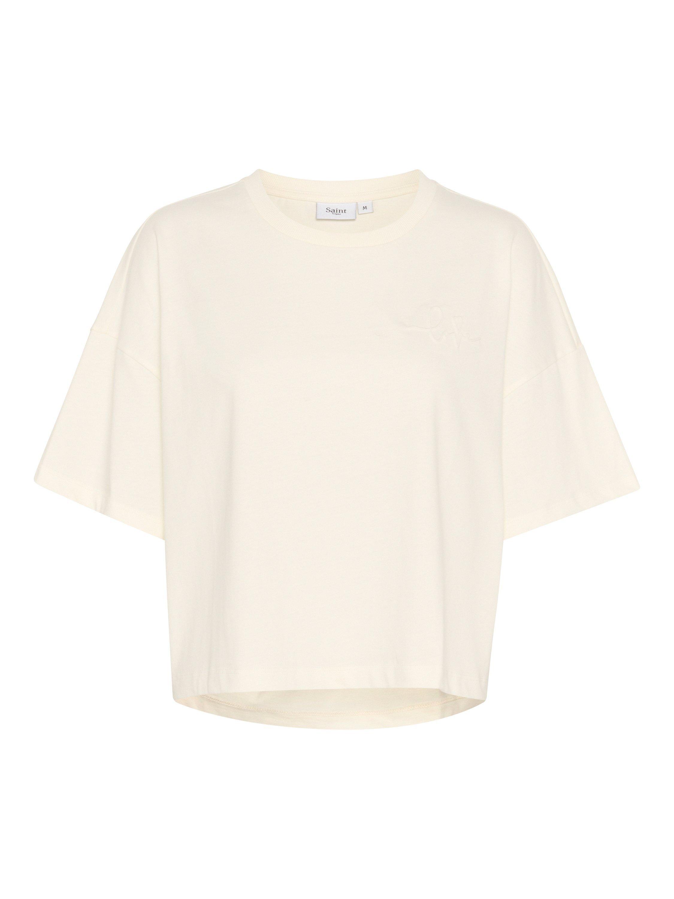 Product image 5 of 6, which shows Saint Tropez Jalinu Boxy Fit T-Shirt, White, XS