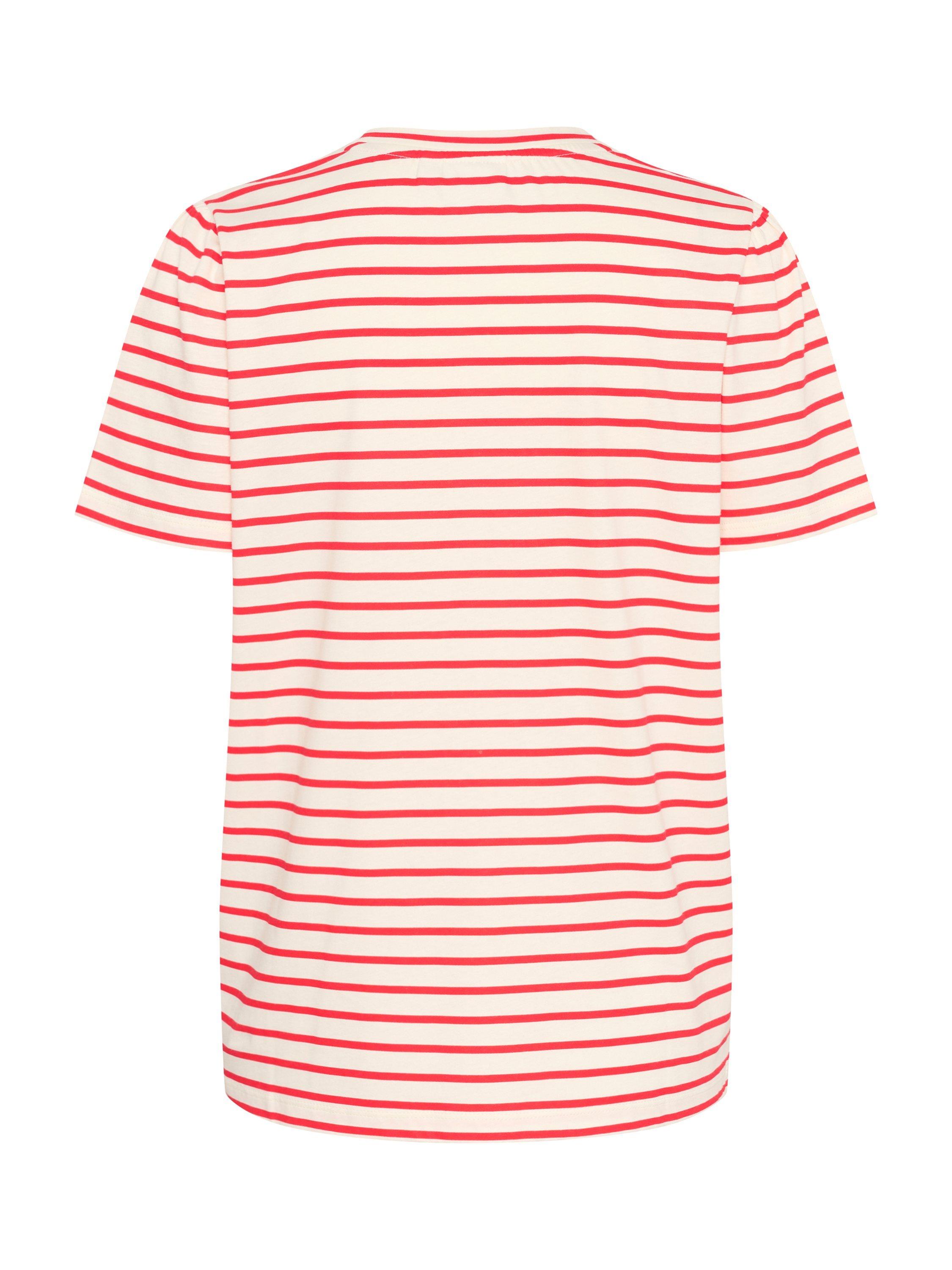 Product image 6 of 6, which shows Saint Tropez Jucia Stripe Hearts T-Shirt, Red/White, XS