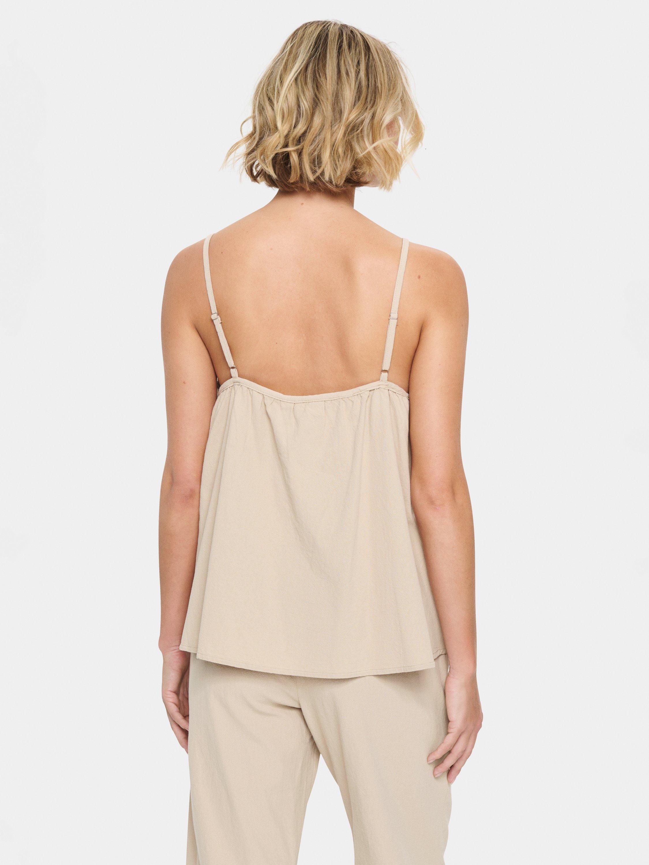 Product image 2 of 6, which shows Saint Tropez Zalinda Strappy Top, Plaza Taupe, XS