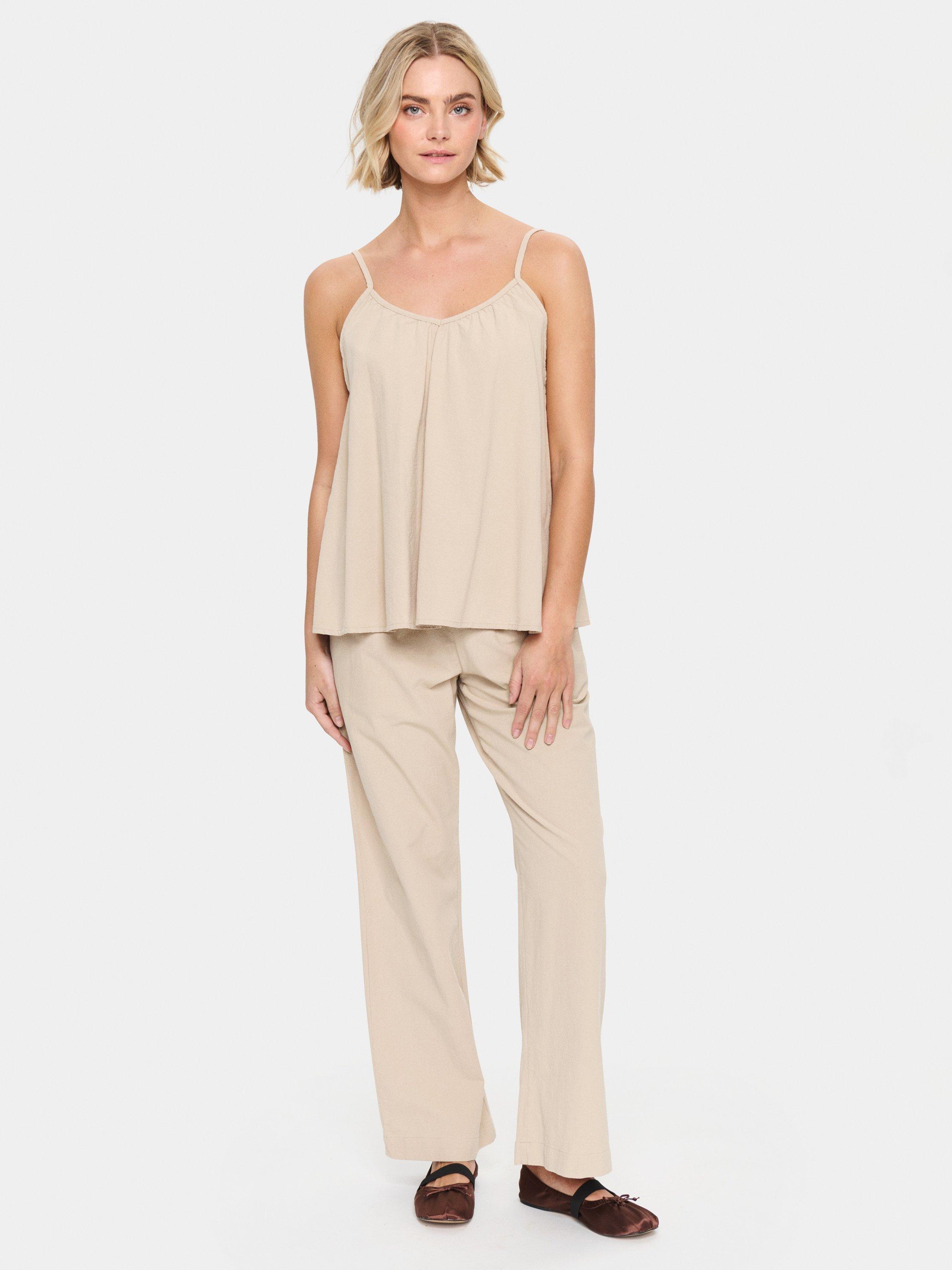 Product image 3 of 6, which shows Saint Tropez Zalinda Strappy Top, Plaza Taupe, XS