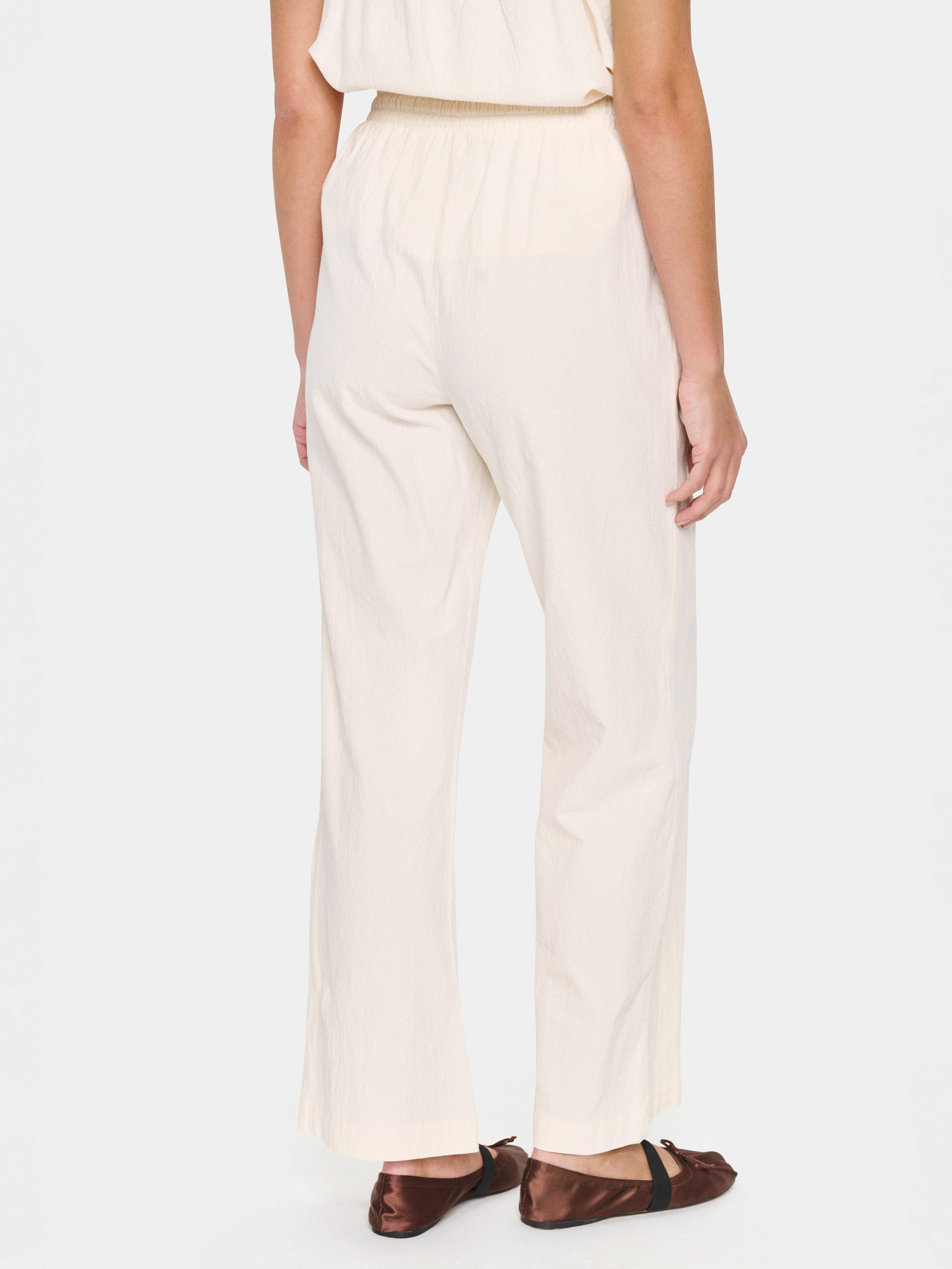 Product image 2 of 6, which shows Saint Tropez Zalinda High Waist Trousers, Ice, XS