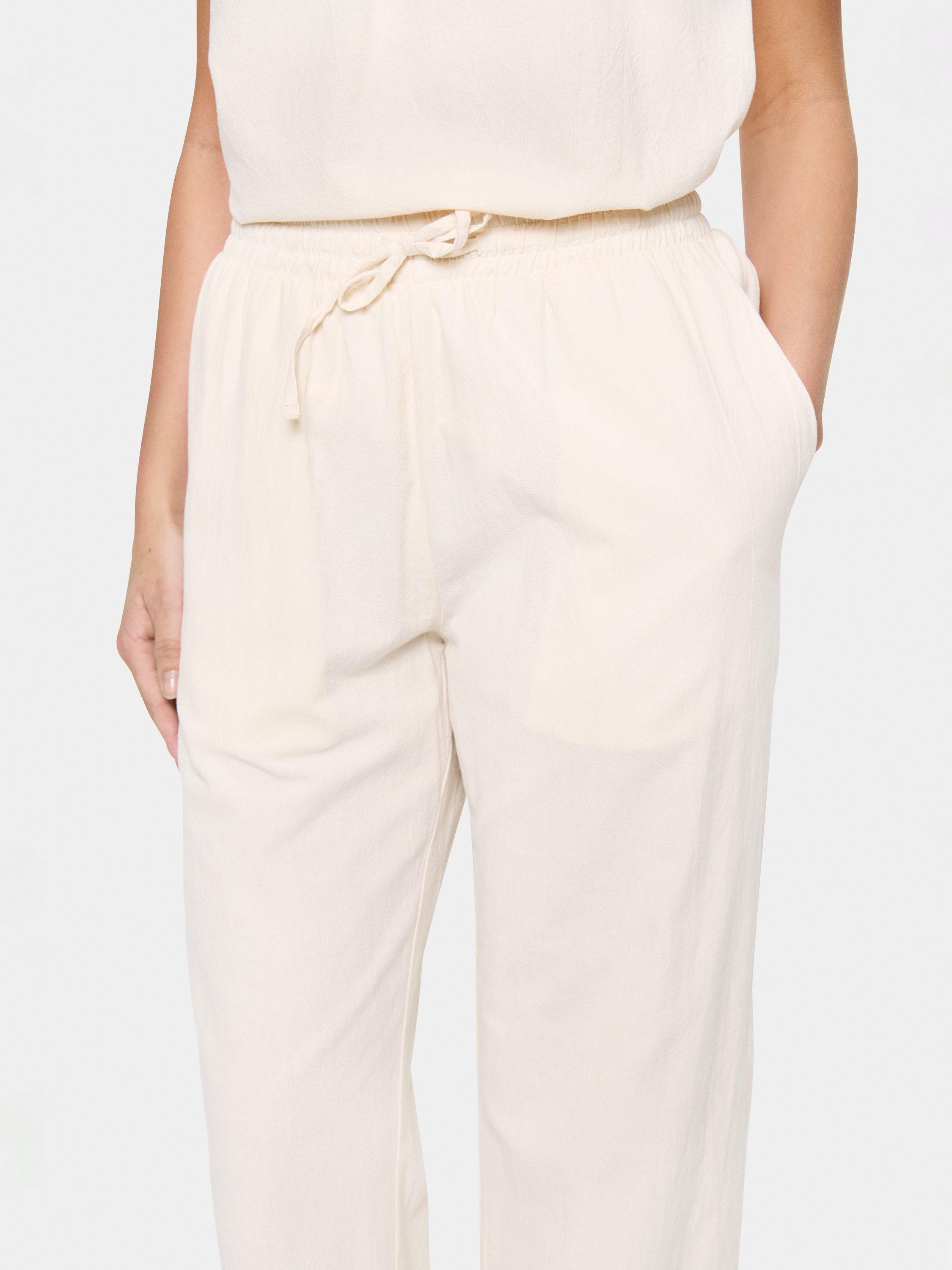 Product image 4 of 6, which shows Saint Tropez Zalinda High Waist Trousers, Ice, XS