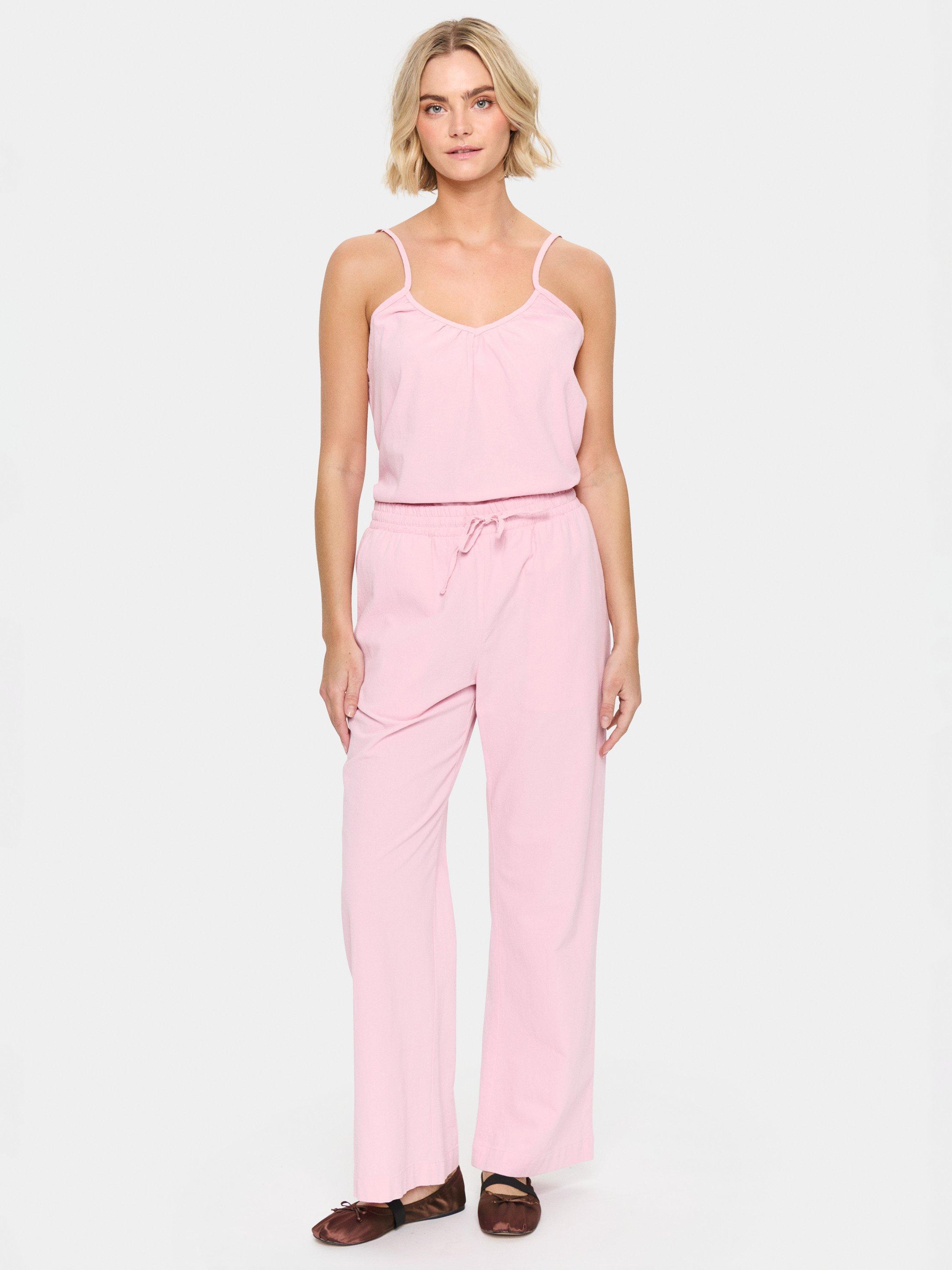 Product image 3 of 6, which shows Saint Tropez Zalinda High Waist Trousers, Pink Nectar, XS