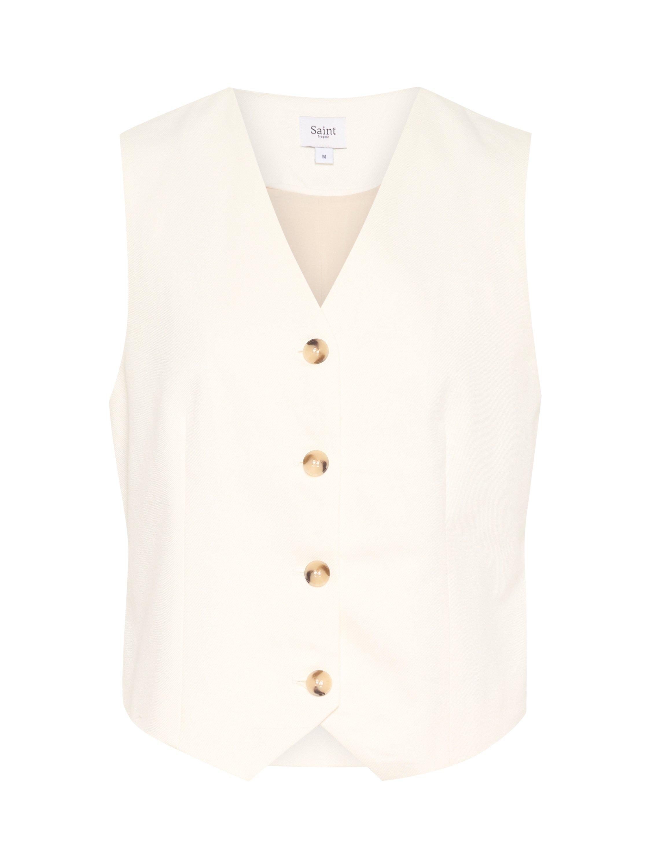 Product image 5 of 6, which shows Saint Tropez Jaclyn Buckle Detail Waistcoat, White, XS