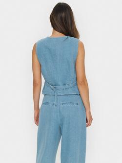 Saint Tropez Jaclyn Denim Waistcoat, Blue - view 2, Blue