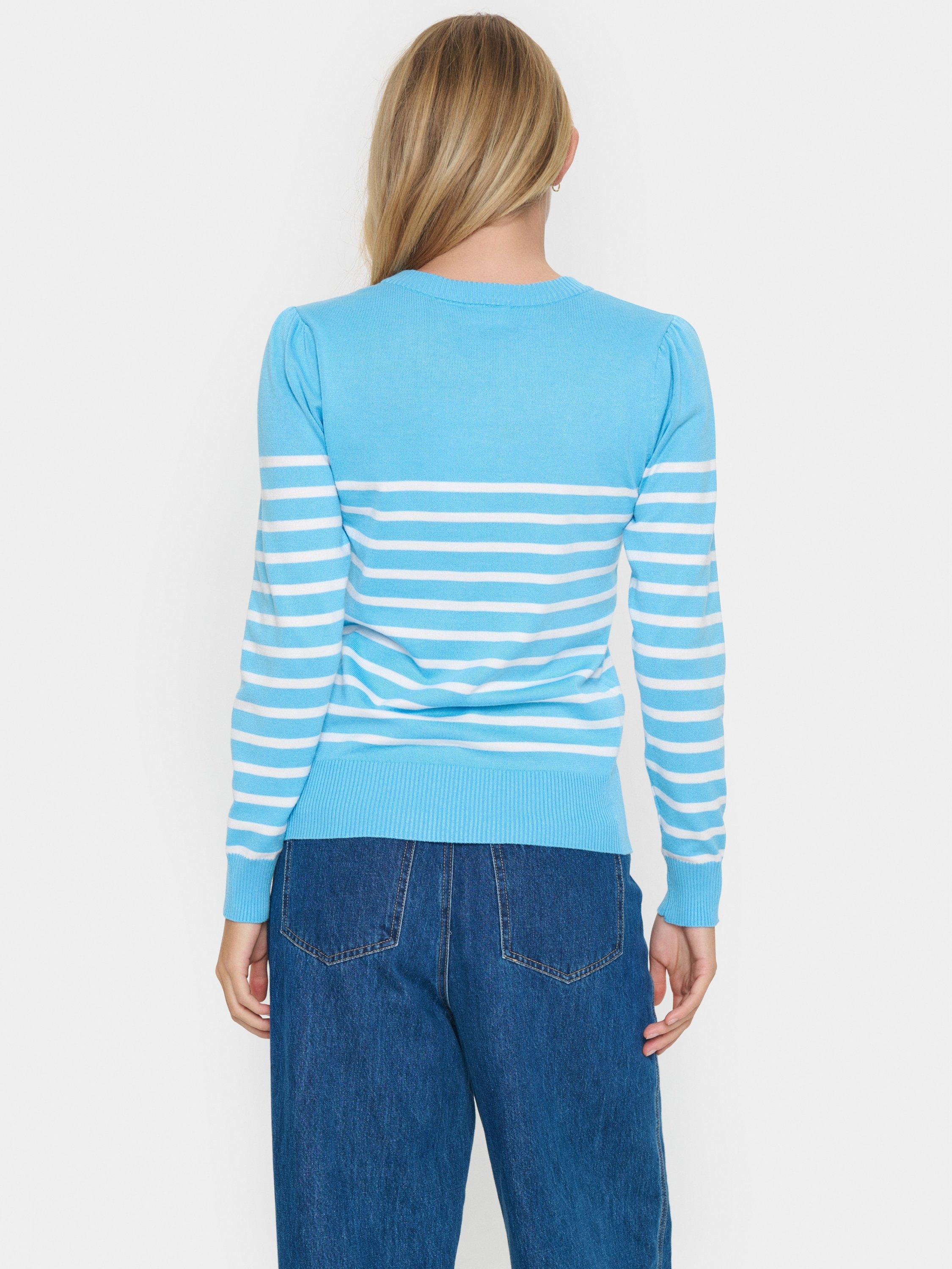 Product image 2 of 6, which shows Saint Tropez Mila Stripe Slim Fit Jumper, Blue, M