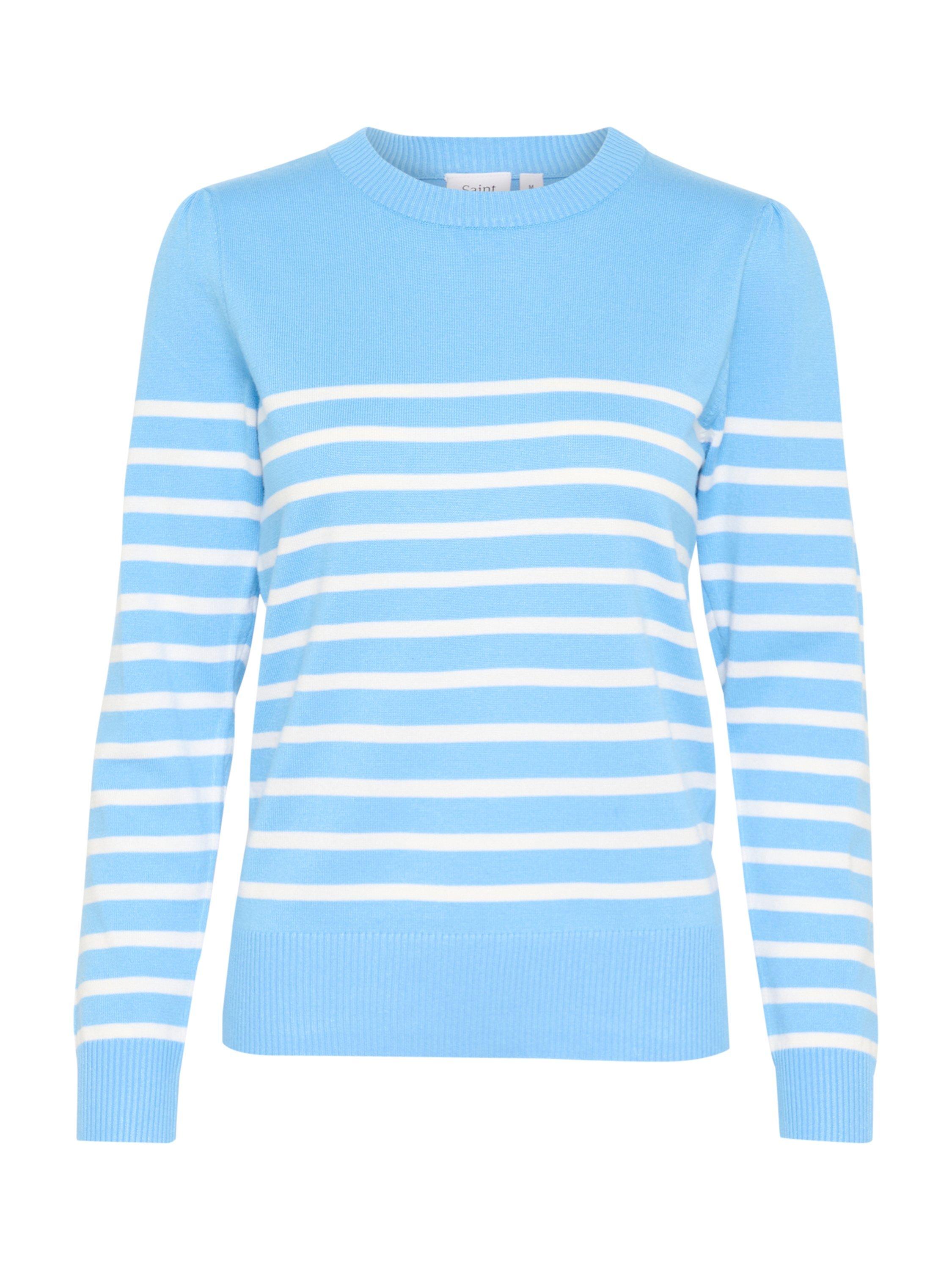 Product image 5 of 6, which shows Saint Tropez Mila Stripe Slim Fit Jumper, Blue, M