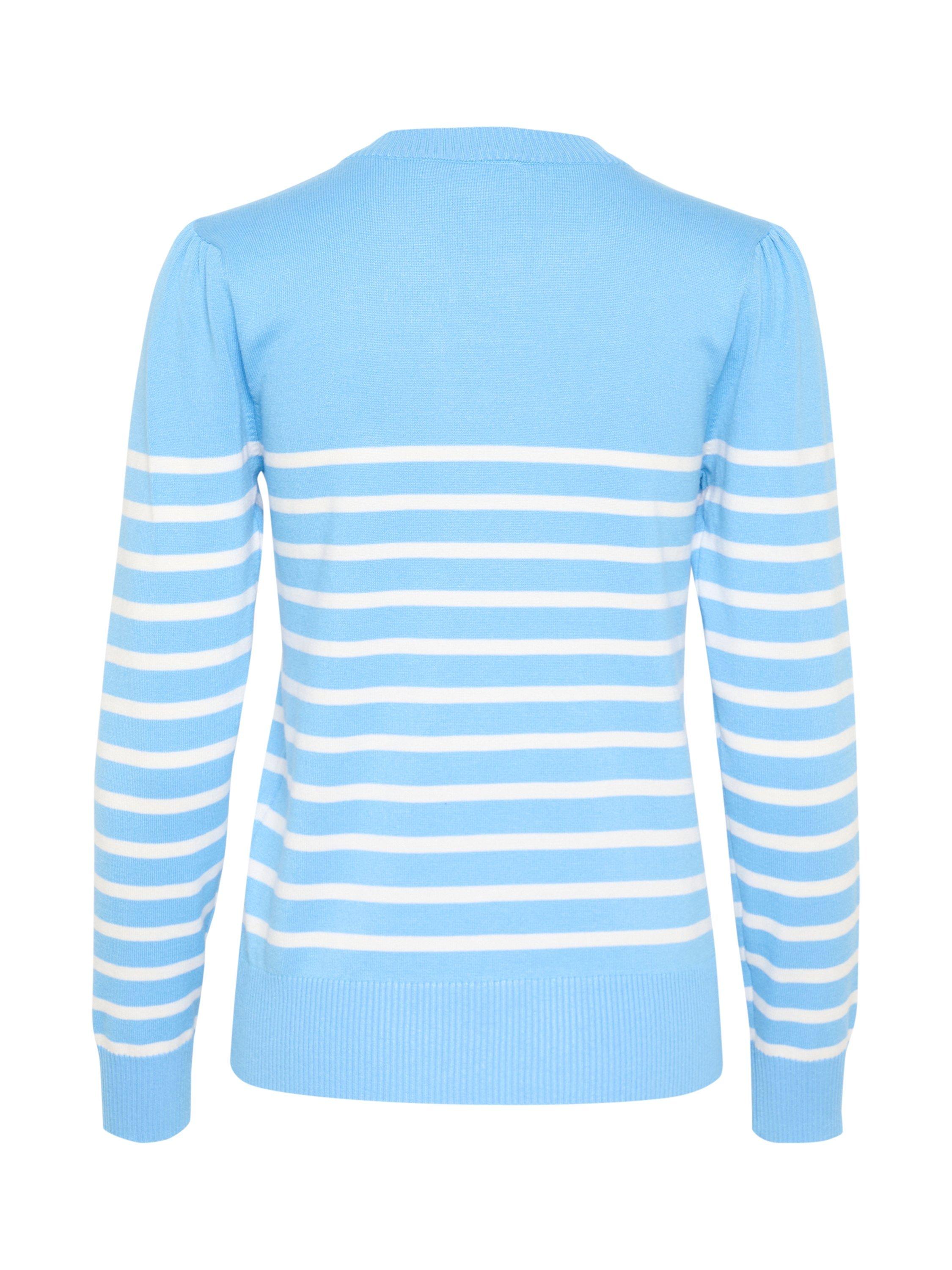 Product image 6 of 6, which shows Saint Tropez Mila Stripe Slim Fit Jumper, Blue, M
