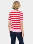 Saint Tropez Mila Stripe Short Sleeve Jumper, Pink