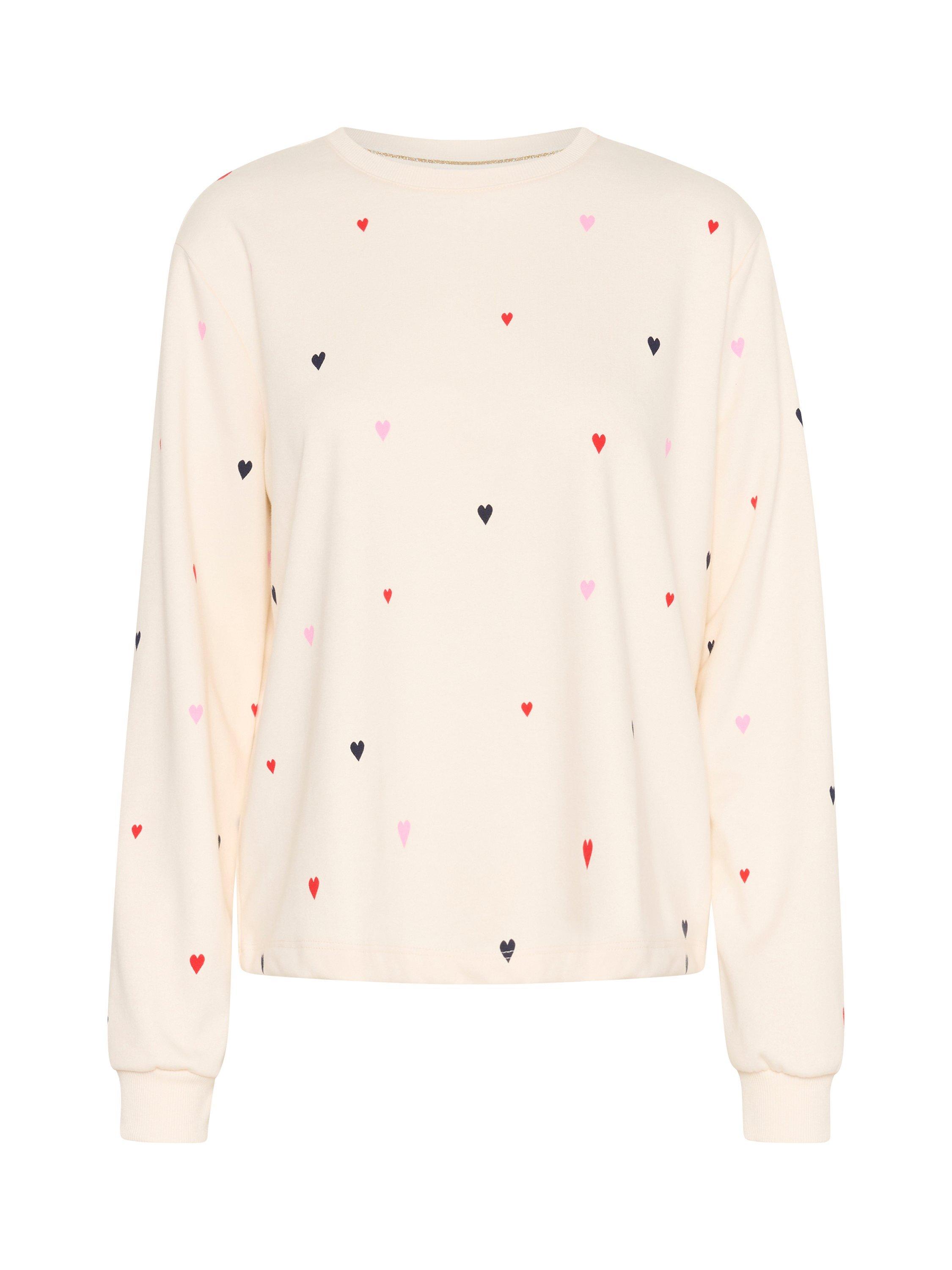 Product image 5 of 6, which shows Saint Tropez Johanni Hearts Sweatshirt, White/Multi, XS
