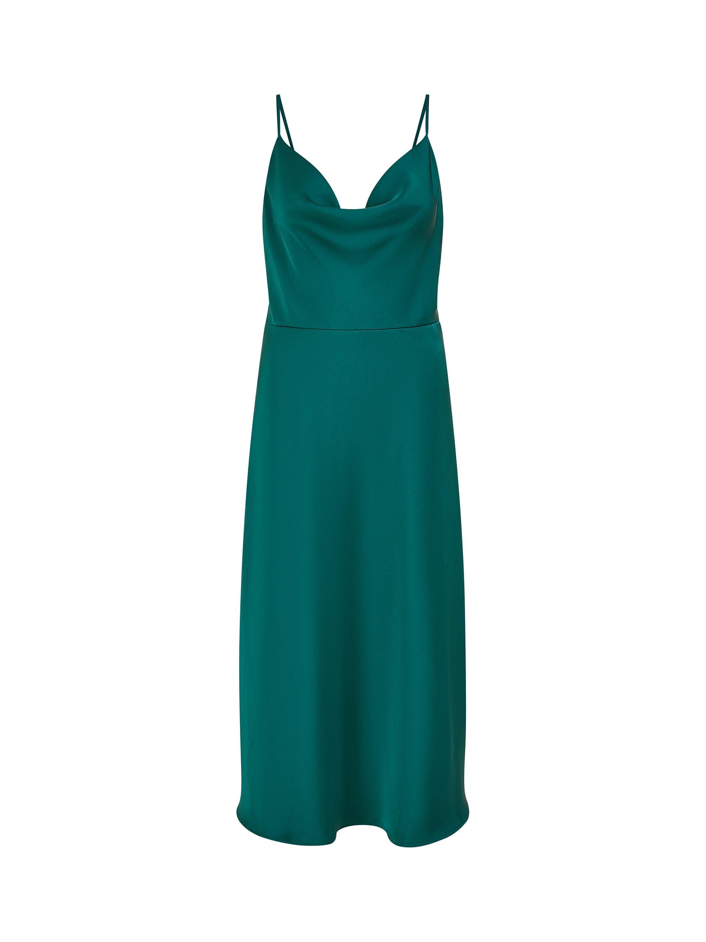 Product image 5 of 5, which shows Yumi Satin Cowl Neck Dress, Green, 8