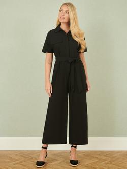 Yumi Utility Relaxed Fit Jumpsuit, Black