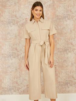 Yumi Utility Relaxed Fit Jumpsuit - view 2, Stone
