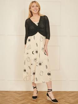 Yumi Crochet Twist Bolero Top - view 2, Black