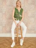 Yumi Flower Reversible Waistcoat, Green