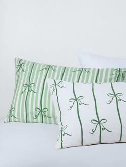 John Lewis Christmas Bow Duvet Cover Set - view 2, Green Multi Green