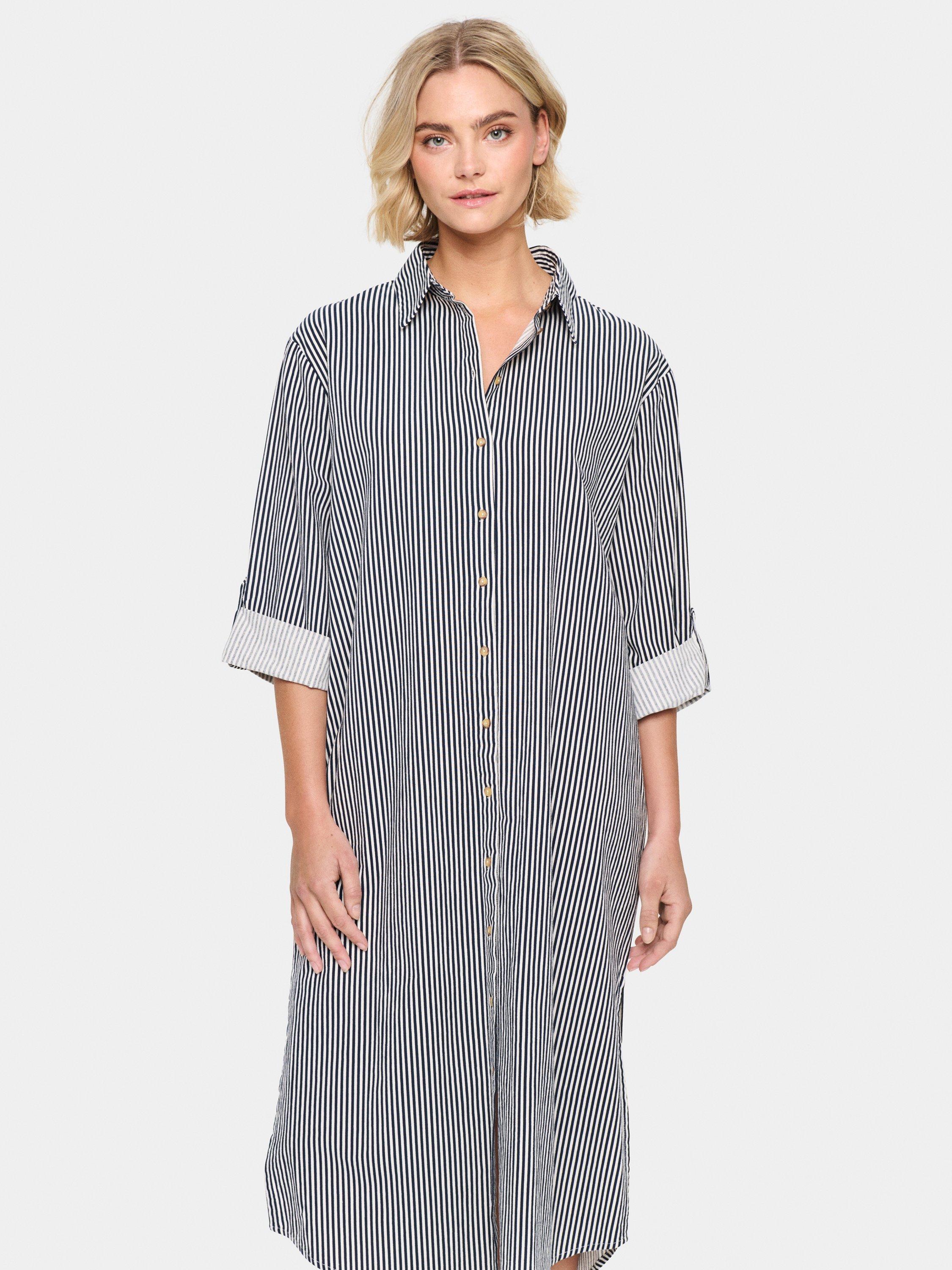 Product image 3 of 5, which shows Saint Tropez Zalinda Stripe Shirt Dress, White/Multi, S