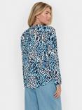 Saint Tropez Eda Leopard Print Top, Blue/Multi