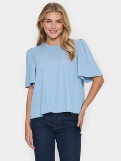 Saint Tropez Jarlien Flutter Sleeve Top, Airy Blue, Airy Blue