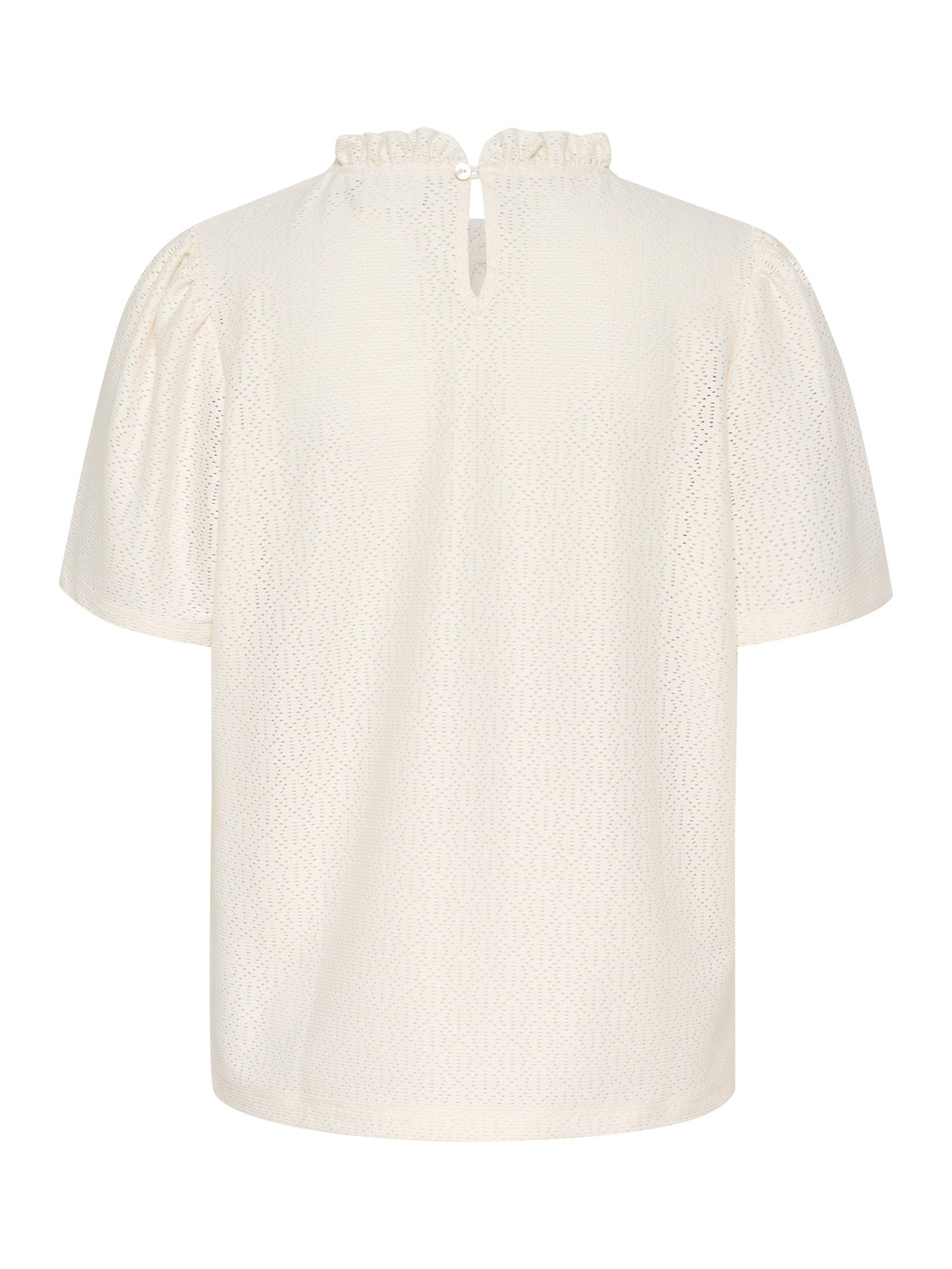 Product image 6 of 6, which shows Saint Tropez Jovita Frill Neck Top, White, XS
