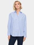 Saint Tropez Juno Stripe Rhinestone Embellished Shirt, Blue/Multi