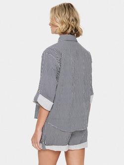 Saint Tropez Zalinda Stripe Roll Tab Shirt, White/Multi - view 2, White/Multi