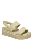 Crocs Brooklyn Woven Low Wedge Platform Sandals, Ivory