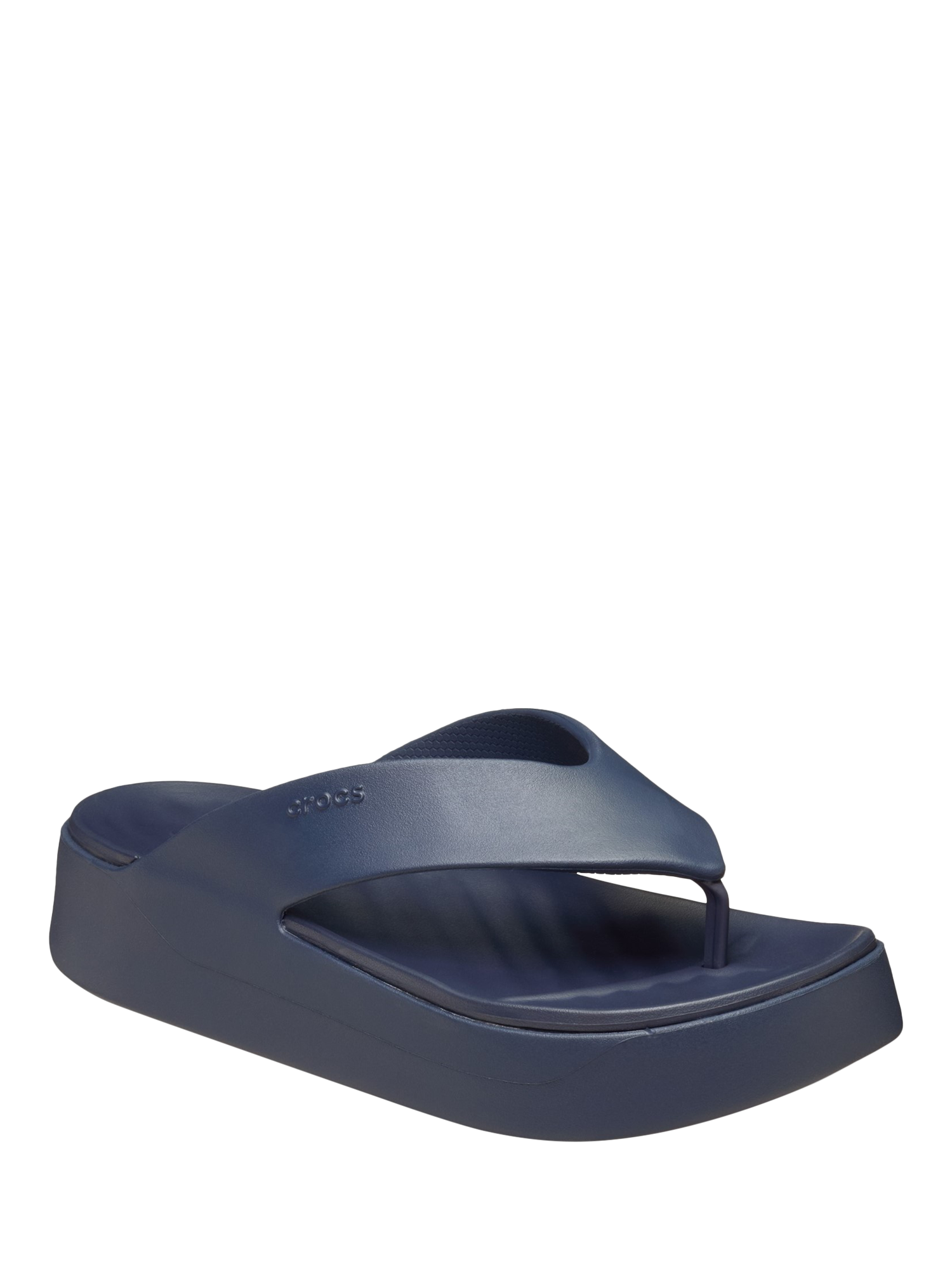 Product image 2 of 5, which shows Crocs Getaway Platform Flip Flops, Navy, 4