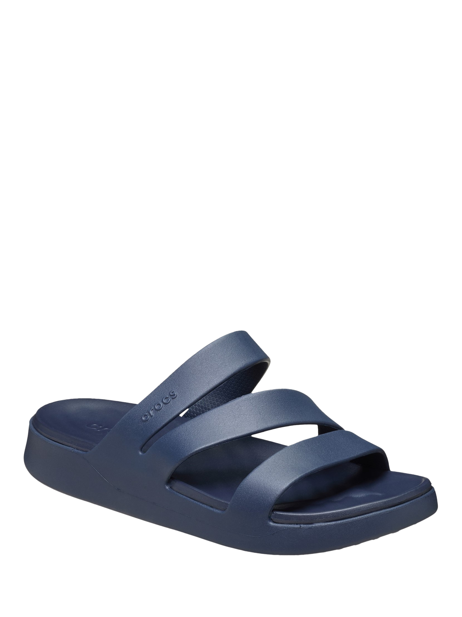 Product image 2 of 5, which shows Crocs Getaway Strappy Mules, Navy, 4